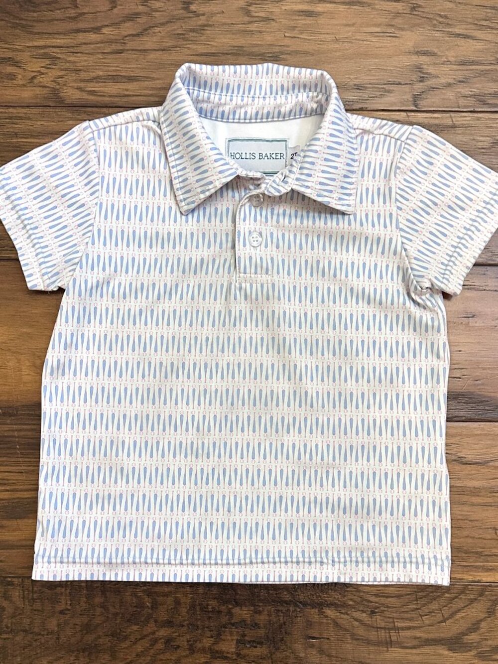 Hollis Baker Boys' Baseball Bat Print Performance Polo